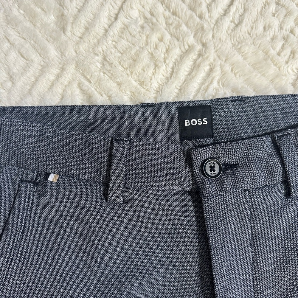 Hugo Boss Charcoal Patterned Trousers
